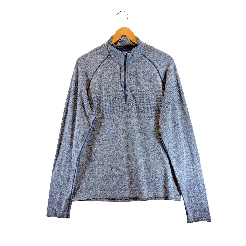 Rhone Celliant Seamless 1/4 Zip Pullover Performance Men's Size Large Blue Heath